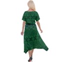 Boho Emerald Green and Blue  Cross Front Sharkbite Hem Maxi Dress View2