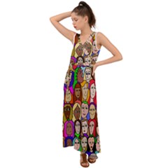 432sisters V-neck Chiffon Maxi Dress