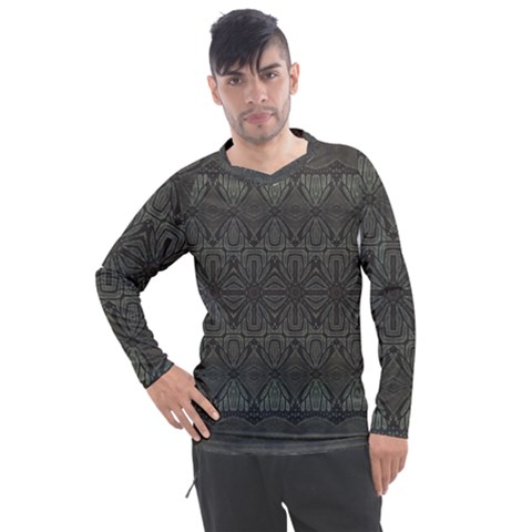 Boho Antique Bronze Pattern Men s Pique Long Sleeve Tee by SpinnyChairDesigns