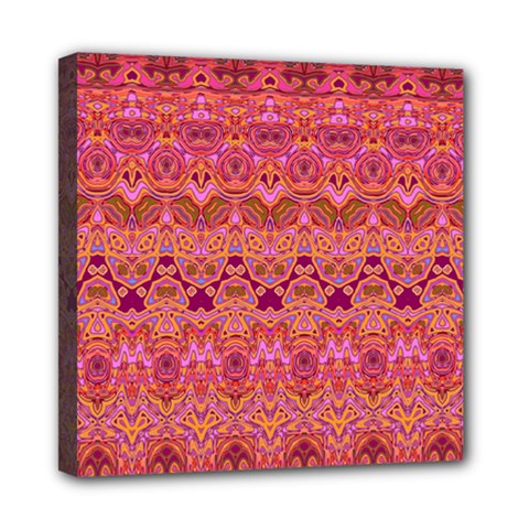 Boho Pink Pattern Mini Canvas 8  X 8  (stretched) by SpinnyChairDesigns