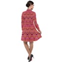 Boho Pink Pattern Long Sleeve Chiffon Shirt Dress View2