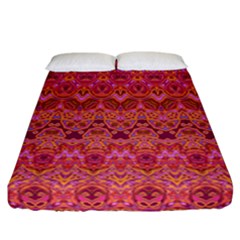 Boho Pink Pattern Fitted Sheet (california King Size) by SpinnyChairDesigns