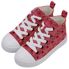 Boho Pink Pattern Kids  Mid-top Canvas Sneakers by SpinnyChairDesigns