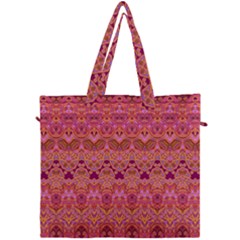 Boho Pink Pattern Canvas Travel Bag by SpinnyChairDesigns