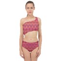 Boho Pink Pattern Spliced Up Two Piece Swimsuit View1