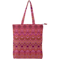 Boho Pink Pattern Double Zip Up Tote Bag by SpinnyChairDesigns