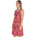 Boho Pink Pattern Knee Length Skater Dress With Pockets View2