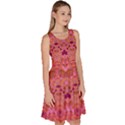 Boho Pink Pattern Knee Length Skater Dress With Pockets View3