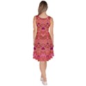 Boho Pink Pattern Knee Length Skater Dress With Pockets View4