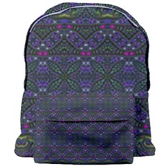 Boho Purple Green Pattern Giant Full Print Backpack by SpinnyChairDesigns