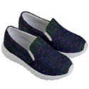 Boho Purple Green Pattern Kids Lightweight Slip Ons View3