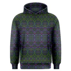 Boho Purple Green Pattern Men s Overhead Hoodie by SpinnyChairDesigns