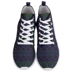 Boho Purple Green Pattern Men s Lightweight High Top Sneakers by SpinnyChairDesigns