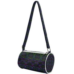 Boho Purple Green Pattern Mini Cylinder Bag by SpinnyChairDesigns