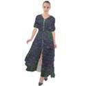 Boho Purple Green Pattern Waist Tie Boho Maxi Dress View1