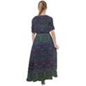 Boho Purple Green Pattern Waist Tie Boho Maxi Dress View2