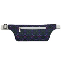 Boho Purple Green Pattern Active Waist Bag by SpinnyChairDesigns