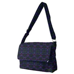 Boho Purple Green Pattern Full Print Messenger Bag (m) by SpinnyChairDesigns