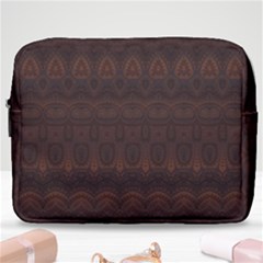 Boho Chocolate Brown Make Up Pouch (large) by SpinnyChairDesigns