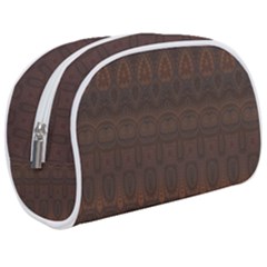 Boho Chocolate Brown Makeup Case (medium) by SpinnyChairDesigns