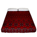 Boho Red Black Grey Fitted Sheet (California King Size) View1