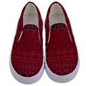 Boho Red Black Grey Kids  Canvas Slip Ons View1