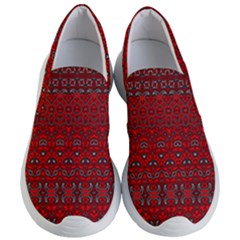 Boho Red Black Grey Women s Lightweight Slip Ons by SpinnyChairDesigns