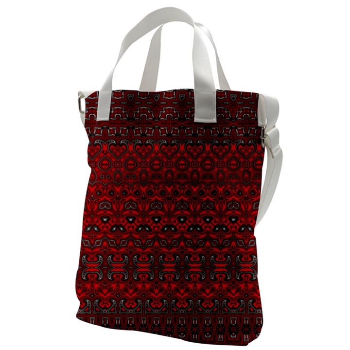 Boho Red Black Grey Canvas Messenger Bag