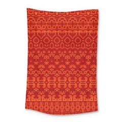 Boho Red Orange Small Tapestry by SpinnyChairDesigns