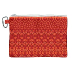 Boho Red Orange Canvas Cosmetic Bag (xl) by SpinnyChairDesigns