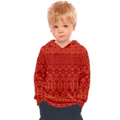 Boho Red Orange Kids  Overhead Hoodie by SpinnyChairDesigns