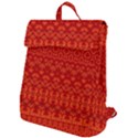 Boho Red Orange Flap Top Backpack View1