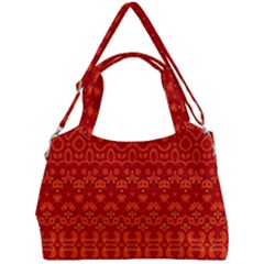 Boho Red Orange Double Compartment Shoulder Bag by SpinnyChairDesigns