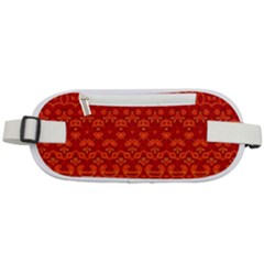 Boho Red Orange Rounded Waist Pouch by SpinnyChairDesigns