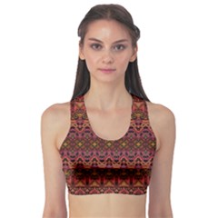 Boho Floral Pattern Sports Bra by SpinnyChairDesigns