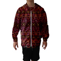 Boho Floral Pattern Kids  Hooded Windbreaker