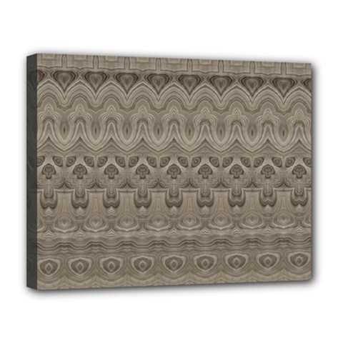 Boho Khaki  Canvas 14  X 11  (stretched) by SpinnyChairDesigns