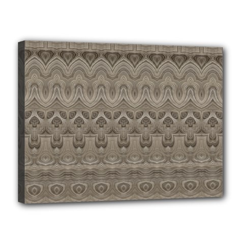 Boho Khaki  Canvas 16  X 12  (stretched) by SpinnyChairDesigns