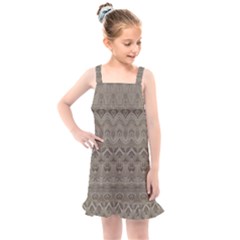 Boho Khaki  Kids  Overall Dress by SpinnyChairDesigns