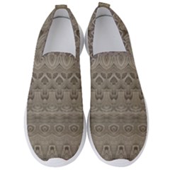 Boho Khaki  Men s Slip On Sneakers by SpinnyChairDesigns