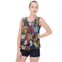 Sisters2020 Bubble Hem Chiffon Tank Top by Kritter