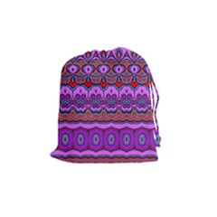 Boho Magenta Pattern Drawstring Pouch (medium) by SpinnyChairDesigns