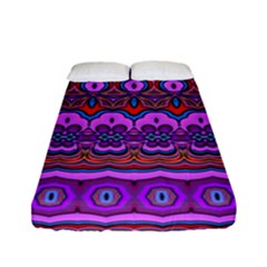 Boho Magenta Pattern Fitted Sheet (full/ Double Size) by SpinnyChairDesigns