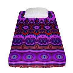 Boho Magenta Pattern Fitted Sheet (single Size) by SpinnyChairDesigns