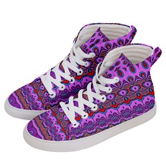 Boho Magenta Pattern Men s Hi-top Skate Sneakers by SpinnyChairDesigns