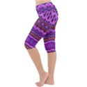 Boho Magenta Pattern Lightweight Velour Cropped Yoga Leggings View2