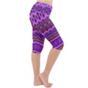 Boho Magenta Pattern Lightweight Velour Cropped Yoga Leggings View3