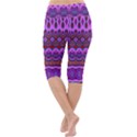 Boho Magenta Pattern Lightweight Velour Cropped Yoga Leggings View4