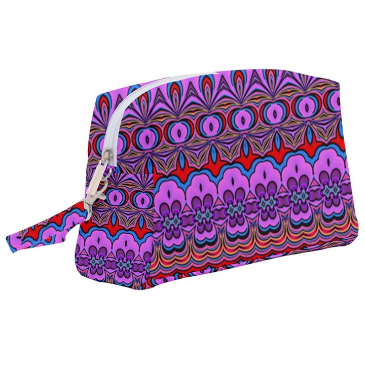 Boho Magenta Pattern Wristlet Pouch Bag (Large)