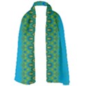 Boho Blue Green Pattern Long Sheer Chiffon Scarf  View1